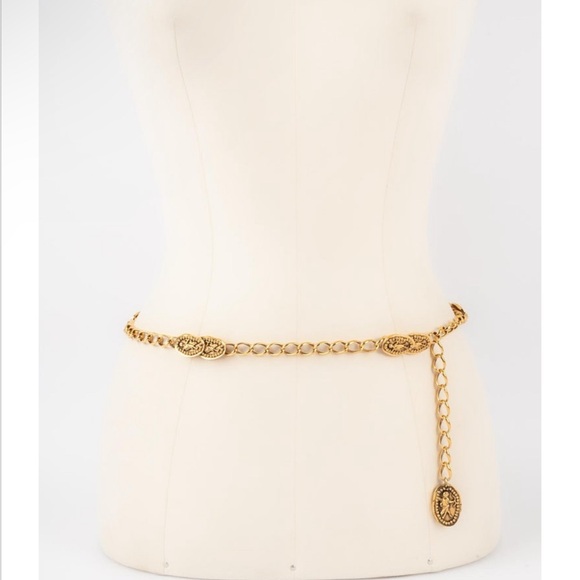 Authentic Chanel ULTRA RARE Vintage Gold Cherub Chain Belt / Necklace - Picture 11 of 15